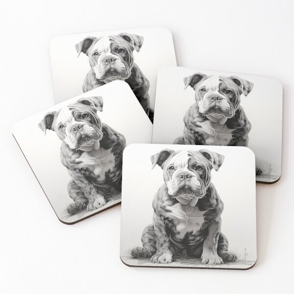 Item preview, English Bulldog Puppy Black And White Dog Lover Art designed and sold by LoveNurseries.