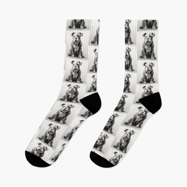Item preview, English Bulldog Puppy Black And White Dog Lover Art designed and sold by LoveNurseries.
