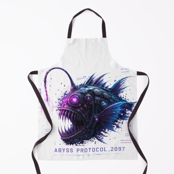 Item preview, Abyss Protocol 2097 Cyber Anglerfish – Dark Neon Deep Sea Monster Design designed and sold by FusiTink.