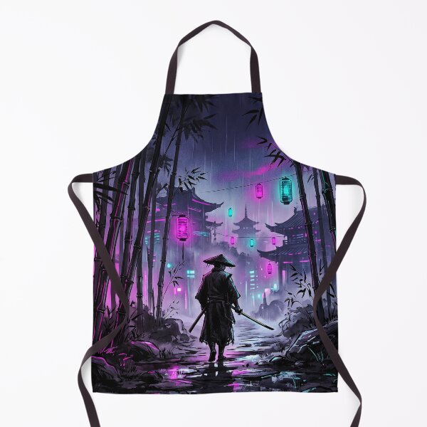 Item preview, Cyberpunk Samurai Bamboo Path Neon Art designed and sold by Osmose-Studio.