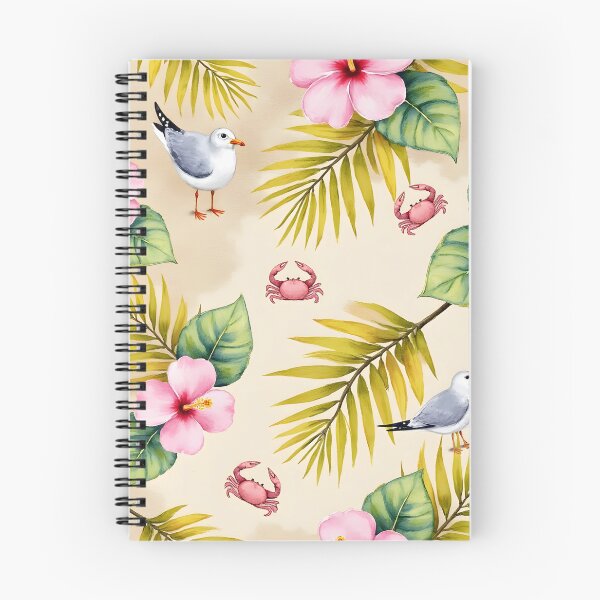Item preview, Pastel Beach Coastal Illustration | Seagulls, Flowers & Crabs Summer Seaside Art designed and sold by PeacefulD-signs.