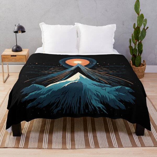 Item preview, Minimalist Mountain Peak Sunburst Starry Sky Space Art designed and sold by NaturesRepose.