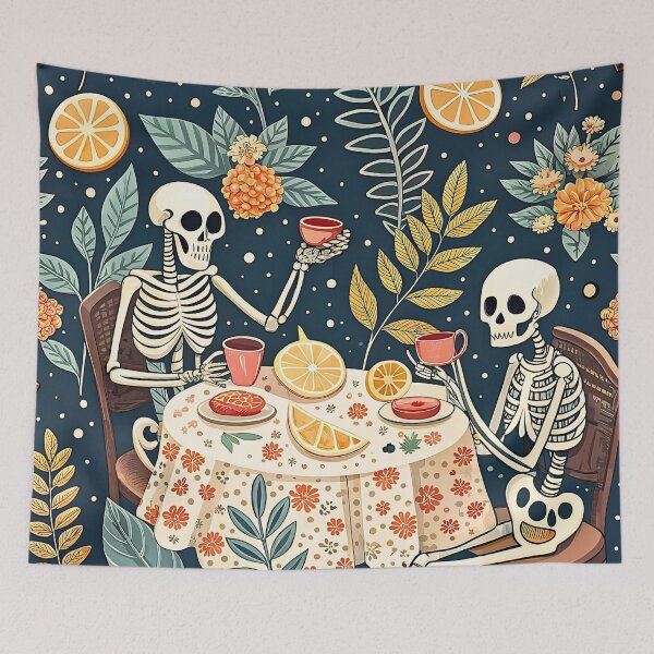 Item preview, Spooky Citrus Skeleton Tea Party designed and sold by Petal & Pattern Co.
