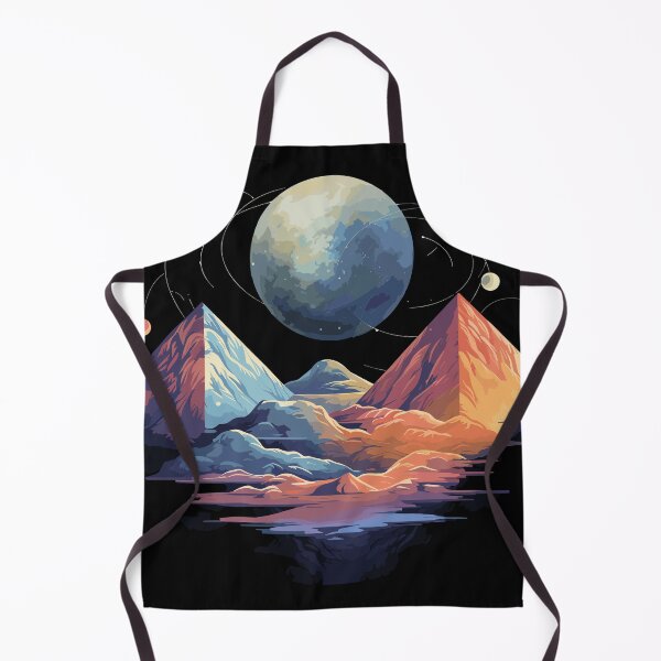 Item preview, Mountain Moon Orbit Blue Orange Cosmic Landscape Space Art designed and sold by NaturesRepose.