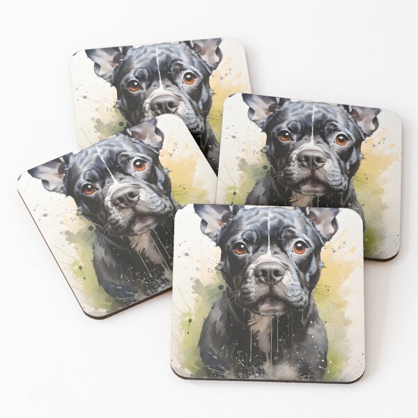Item preview, Black Boston Terrier Bulldog Watercolor Dog Lover Art designed and sold by LoveNurseries.