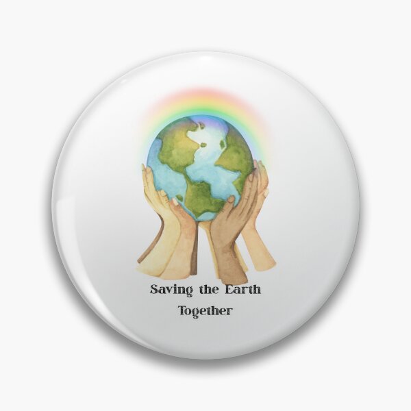 Item preview, Save the Earth Together Watercolor Rainbow Earth Hands  designed and sold by julyperson.