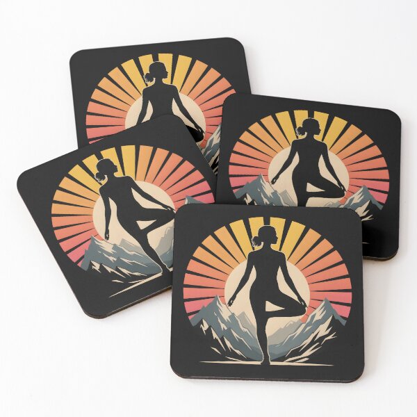Item preview, Retro Sun Yoga Silhouette designed and sold by AlchemyColor.