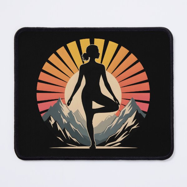 Item preview, Retro Sun Yoga Silhouette designed and sold by AlchemyColor.
