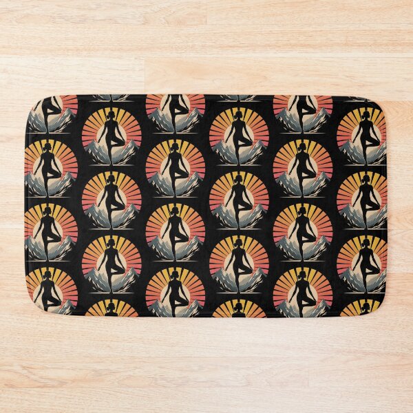 Item preview, Retro Sun Yoga Silhouette designed and sold by AlchemyColor.