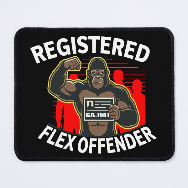 Item preview, Registered Flex Offender – Funny Gym Meme Gorilla Bodybuilder Powerlifting Workout Humor Gift designed and sold by Dziridesign.