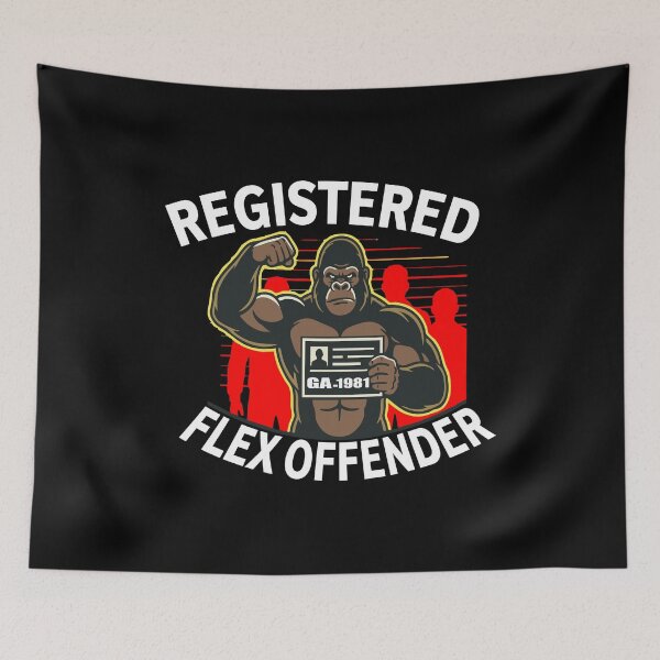 Item preview, Registered Flex Offender – Funny Gym Meme Gorilla Bodybuilder Powerlifting Workout Humor Gift designed and sold by Dziridesign.
