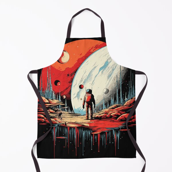 Aperçu de l'œuvre Astronaute extraterrestre rouge marchant sur la planète Art pop science-fiction spatial créée et vendue par NaturesRepose.