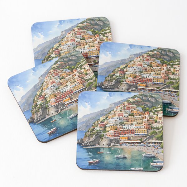 Item preview, Sun-Drenched Positano – Amalfi Coast Watercolor Art designed and sold by UmSkelig834.