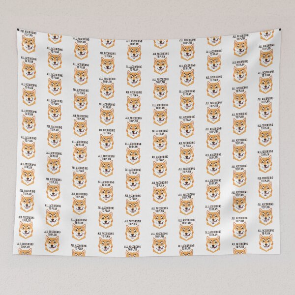 Item preview, All According To Plan Smirking Smug Shiba Inu Meme designed and sold by DuckOddity.