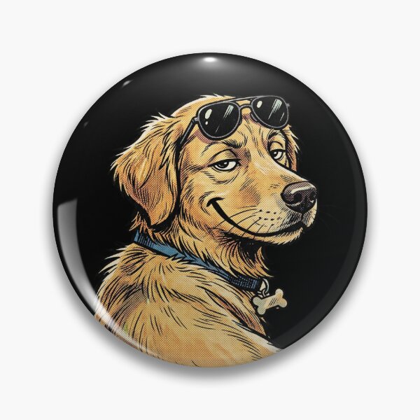 Item preview, Retro 90s Cartoon Smirking Golden Retriever Prankster designed and sold by DuckOddity.