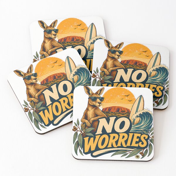 Item preview, Australian themed with saying "No Worries" designed and sold by Kristylynn757.