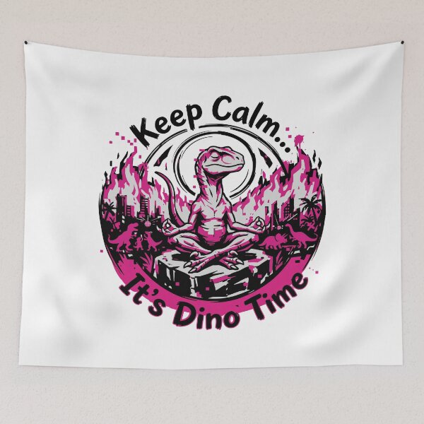 Item preview, Keep Calm It's Dino Time Zen Velociraptor designed and sold by XYZ LAB by Jesuperman.