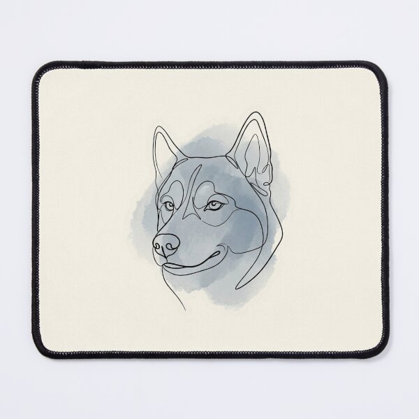 Item preview, Minimalist Line Art Smirking Siberian Husky Side Eye designed and sold by DuckOddity.