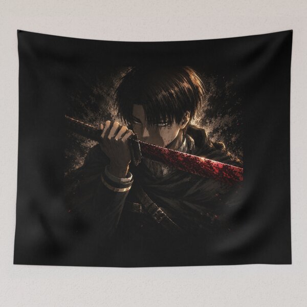Item preview, Levi Ackerman Battle Stance | Dark Anime Warrior Art | Greatest warriors in Anime designed and sold by Templatemini.