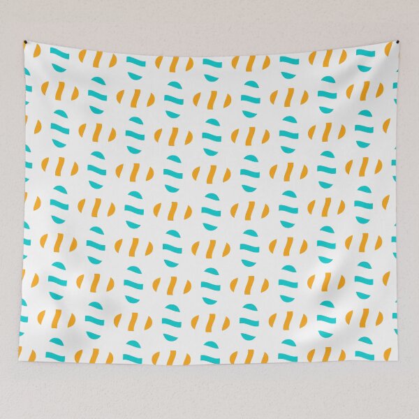Item preview, Dark turquoise & dark tangerine abstract shapes designed and sold by Mint + Midnight.