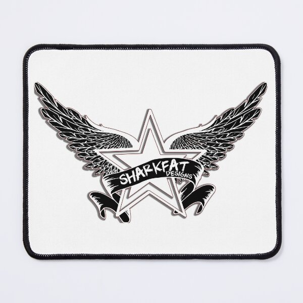 Item preview, Sharkfat Designs - Winged Star (black) designed and sold by Sharkfat.