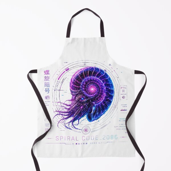 Item preview, Spiral Code 2086 Neon Nautilus Archive – Futuristic Cyber Ocean Design designed and sold by FusiTink.