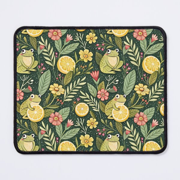 Item preview, Cute Lemon Frogs Floral Pattern designed and sold by Petal & Pattern Co.