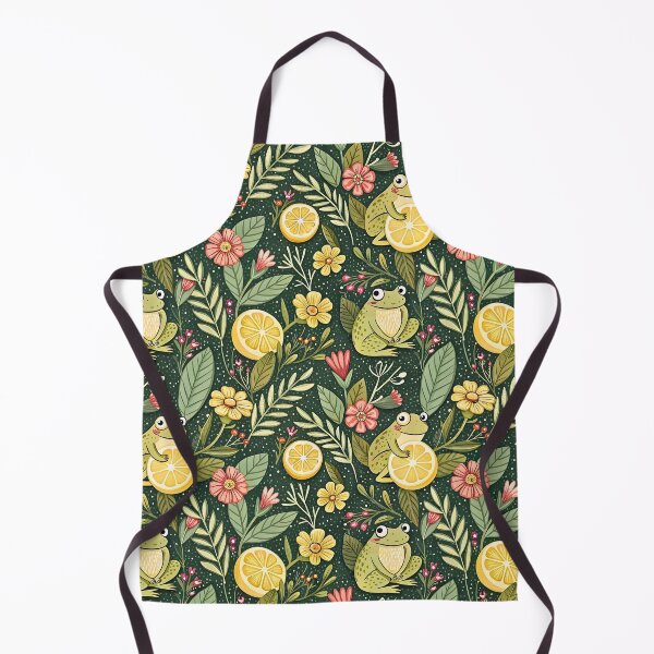 Item preview, Cute Lemon Frogs Floral Pattern designed and sold by Petal & Pattern Co.