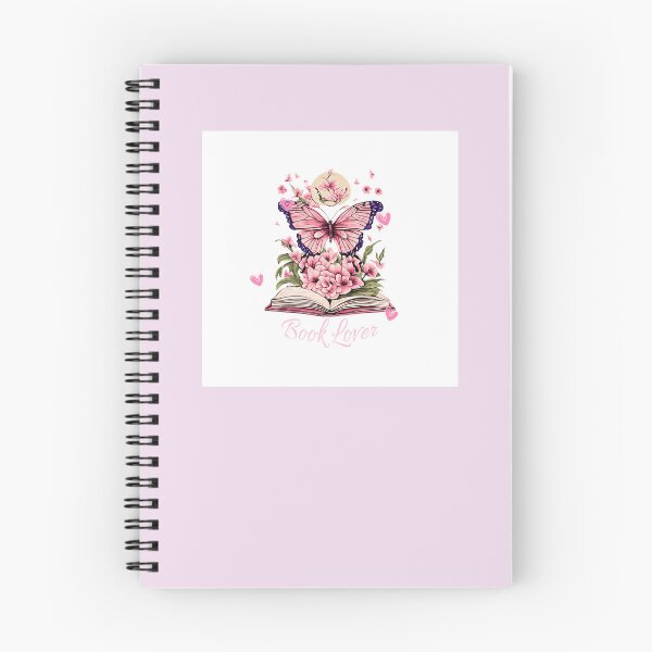 Item preview, Book Lover Butterfly and Hearts Open book holds a bouquet of flowers a pink butterfly under a full moon feminine and pretty designed and sold by Lori Richardson.