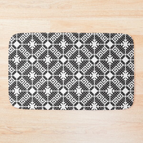 Item preview, Greek Key Black and White Tiles designed and sold by VintageStyle.