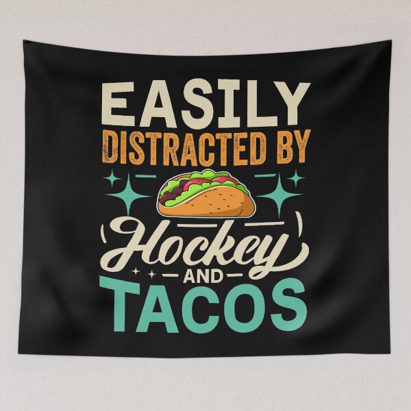 Item preview, Distracted By Hockey And Tacos designed and sold by SiarheiYur.