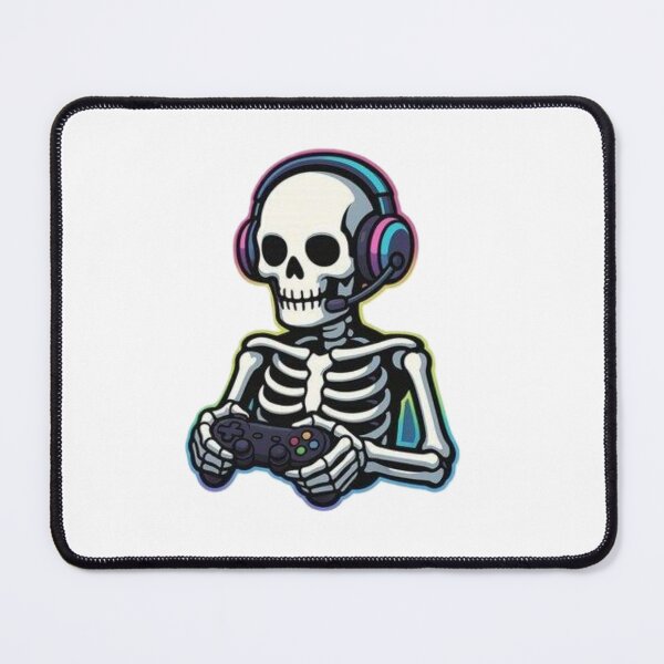 Item preview, Cute Skeleton Gamer with Headset | Gaming Skull Cartoon Sticker designed and sold by SkeletonMood.