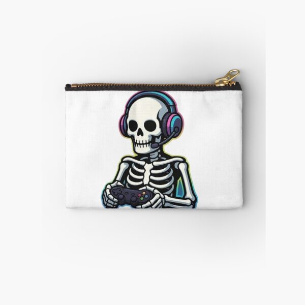 Artikelvorschau, Niedlicher Skelett-Gamer mit Headset | Gaming-Totenkopf-Cartoon-Aufkleber entworfen und verkauft von SkeletonMood.
