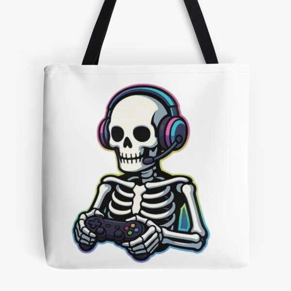 Item preview, Cute Skeleton Gamer with Headset | Gaming Skull Cartoon Sticker designed and sold by SkeletonMood.