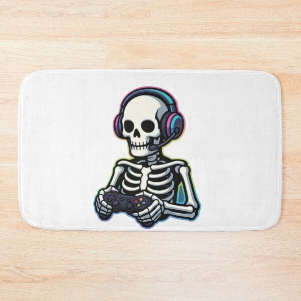 Item preview, Cute Skeleton Gamer with Headset | Gaming Skull Cartoon Sticker designed and sold by SkeletonMood.