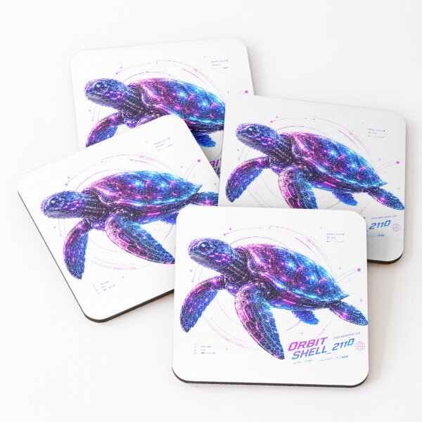 Item preview, Orbit Shell 2110 Cyber Sea Turtle – Neon Biomechanical Ocean Guardian Design designed and sold by FusiTink.