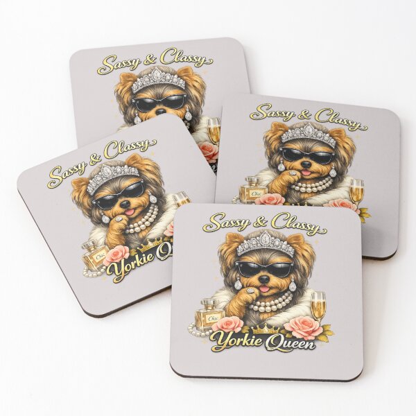Item preview, Sassy & Classy Yorkie Queen – Elegant Yorkshire Terrier Design designed and sold by Yorkie Magic Studio .