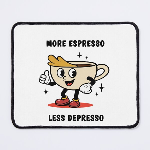 Item preview, More Espresso Less Depresso – Retro Coffee Cup Funny Quote! designed and sold by SupplyCode.