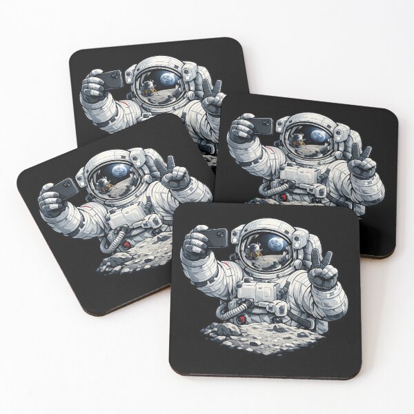 Item preview, Astronaut Taking Selfie on the Moon Premium Space Illustration designed and sold by builtforyou.