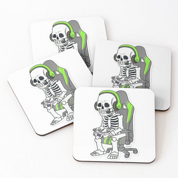 Item preview, Funny Skeleton Gamer on Gaming Chair | Cute Gamer Skull Sticker designed and sold by SkeletonMood.