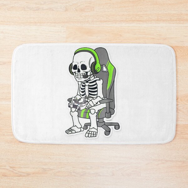 Item preview, Funny Skeleton Gamer on Gaming Chair | Cute Gamer Skull Sticker designed and sold by SkeletonMood.