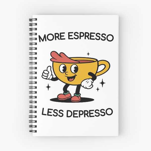 Item preview, More Espresso Less Depresso – Retro Coffee Cup Funny Quote! designed and sold by SupplyCode.