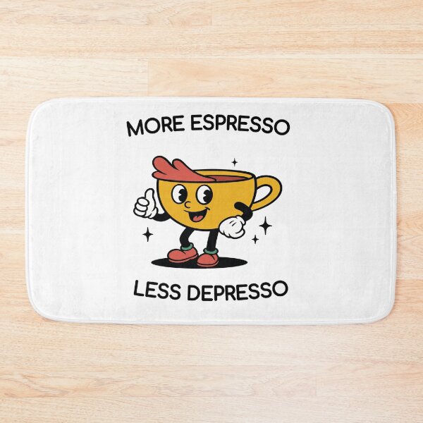 Item preview, More Espresso Less Depresso – Retro Coffee Cup Funny Quote! designed and sold by InfiniteOrbit.