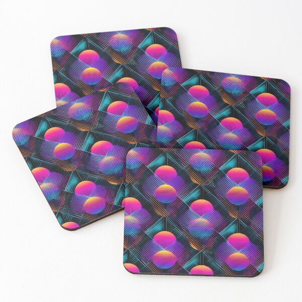Item preview, Synthwave Sun Grid Pattern 80s Aesthetic Design designed and sold by NicolasGlowArt.