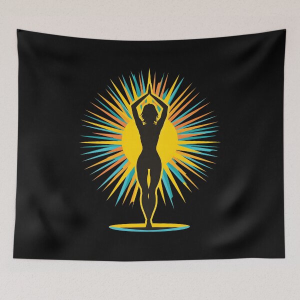 Item preview, Vintage Sunset Yoga Woman designed and sold by AlchemyColor.