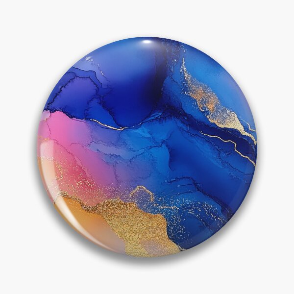 Item preview, Blue Alcohol Ink Abstract With Golden Hues Accents designed and sold by DEC02.
