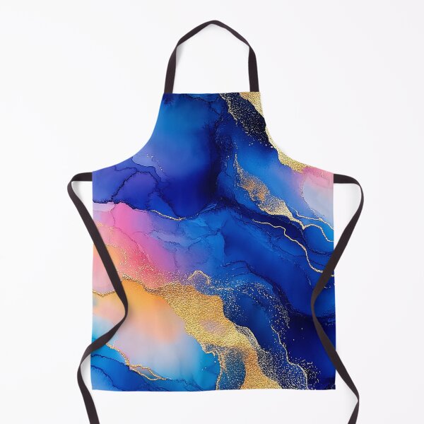 Item preview, Blue Alcohol Ink Abstract With Golden Hues Accents designed and sold by DEC02.