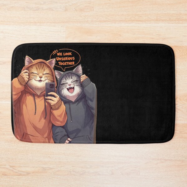 Item preview, We Look Unserious Together Mirror Selfie Cats Illustration designed and sold by alvinavery.