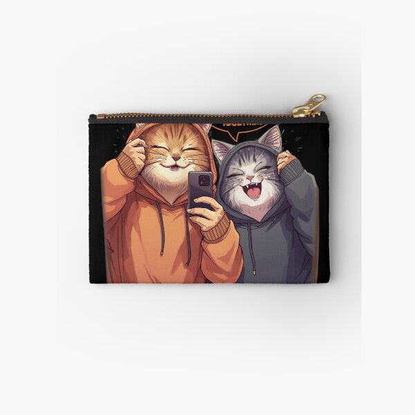 Item preview, We Look Unserious Together Mirror Selfie Cats Illustration designed and sold by alvinavery.