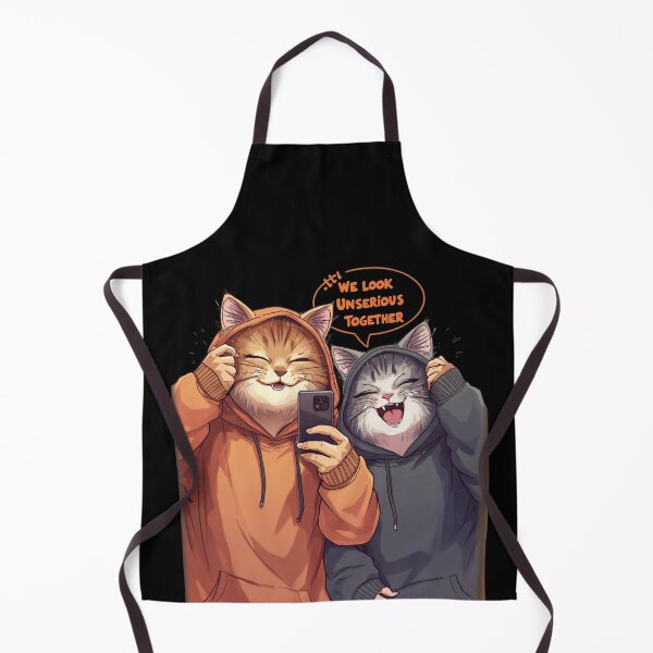 Item preview, We Look Unserious Together Mirror Selfie Cats Illustration designed and sold by alvinavery.
